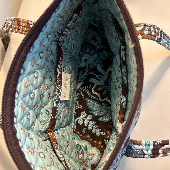 Vera Bradley Blue and Brown Floral Tote - Picture 3 of 9